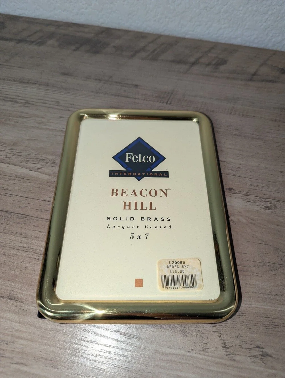 NWT Fetco Brass Beacon Hill 5x7 Picture Frame - Gold Tone